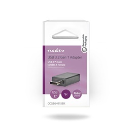 Nedis CCGB64915BK USB-C - USB-A adapter (USB-C dugó / USB-A aljzat, 5 Gbps, OTG, fekete)