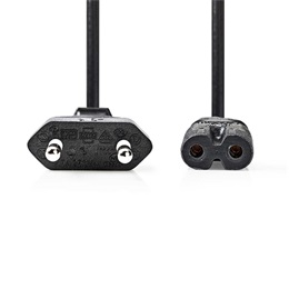 Nedis CEGL11040BK20 tápkábel (IEC-320-C7, 2 m, 2 x 0,75 mm, fekete)