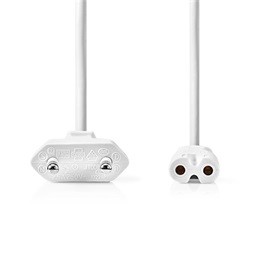 Nedis CEGL11040WT50 tápkábel (IEC-320-C7, 2 x 0,75 mm, 5 m, fehér)