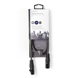 Nedis COTH15012GY10 DMX adapter kábel (XLR 3 tűs dugó / XLR 3 tűs anya, 1 m, kerek, PVC, sötétszürke)