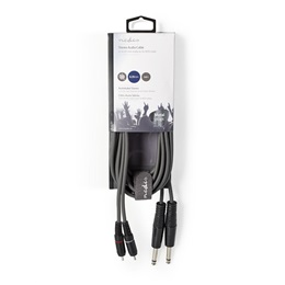 Nedis COTH23320GY30 félprofi audio kábel (2 x 6,35 mm mono jack dugó / 2 x RCA dugó, 3 m, rugalmas)