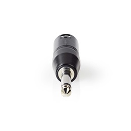 Nedis COTP15942BK adapter (6,35 mm jack - XLR 3 tűs apa, fekete, fém ház, nikkelezett burkolat, egyenes kivitel)