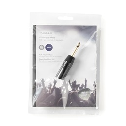 Nedis COTP15942BK adapter (6,35 mm jack - XLR 3 tűs apa, fekete, fém ház, nikkelezett burkolat, egyenes kivitel)