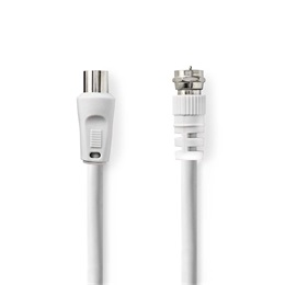 Nedis CSGL41800WT15 koax kábel (F dugó / F dugó, 75 Ohm, dupla árnyékolás, 1,5 m)