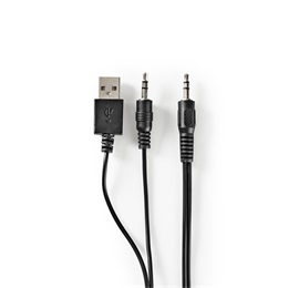Nedis CSPR10021BK PC hangszóró 2.1 (33 W, 3,5 mm jack, USB tápellátás, fekete)