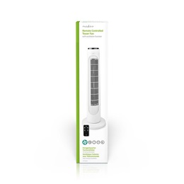 Nedis FNTR13CWT40 oszlopventilátor (50W, 3 fokozat, időkapcsoló, távirányító, fekete-fehér)
