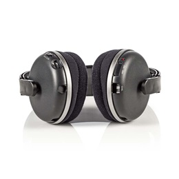 Nedis HPRF210BK rádiófrekvenciás vezeték nélküli fejhallgató (863-865 MHz, 40 mm, USB-C töltés, 11 óra üzemidő, 100 m ha