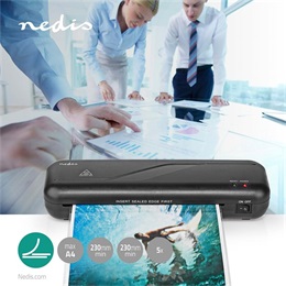 Nedis LAMI112BK4 lamináló gép (A4, max. 125 mikron, 23 cm/perc, fekete)
