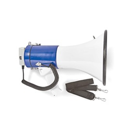 Nedis MEPH200WT megafon (beépített sziréna, levehető mikrofon, 25 W, 135 dB, hatótáv 1500 m, fehér, kék)
