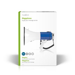 Nedis MEPH200WT megafon (beépített sziréna, levehető mikrofon, 25 W, 135 dB, hatótáv 1500 m, fehér, kék)