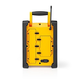 Nedis RDFM3100 munka rádió (v4.2, 15w, ipx5 vízálló, 20 FM állomás, 3,5 mm audióbemenet, sárga)
