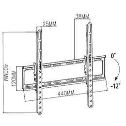 Nedis TVWM1131BK fali TV/monitor tartó konzol (23"-55", VESA 100x100-400x400, 35 kg, dönthető 12°, acél, fekete)