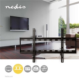 Nedis TVWM2050BK fali tartó (42"-70", fix, VESA 100x100/200x100/200x200/400x200/400x400/600x400, 60 kg, 29 mm, fekete)