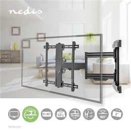 Nedis TVWM6550BK 37"-80" fali tartókonzol (max. 50 kg, forgatható/dönthető, 3 forgáspont, VESA 200x100-600x400, min. fal
