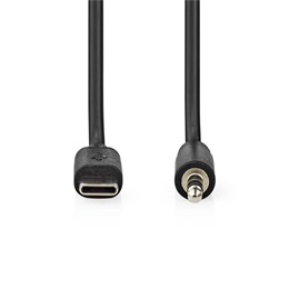 Nedis USB-C - 3,5 mm jack kábel (USB-C dugó / 3,5 mm jack, 1 m, fekete)