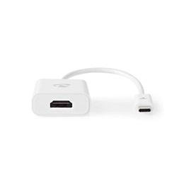 Nedis USB-C - HDMI átalakító kábel (C dugó / HDMI kimenet, USB 3.2 Gen 1, 4K@30Hz, 0,2 m, fehér)