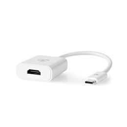 Nedis USB-C - HDMI átalakító kábel (C dugó / HDMI kimenet, USB 3.2 Gen 1, 4K@30Hz, 0,2 m, fehér)