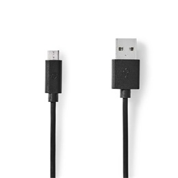 Nedis USB 2.0 adat- és töltőkábel (USB-A dugó / Micro-B dugó, 7,5W, 2 m, fekete)