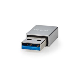 Nedis USB 3.2 Gen 1 USB-A adapter (USB-A dugó / USB-C aljzat, 5 Gbit/s, kerek, nikkelezett, ezüst)