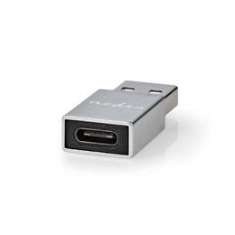Nedis USB 3.2 Gen 1 USB-A adapter (USB-A dugó / USB-C aljzat, 5 Gbit/s, kerek, nikkelezett, ezüst)