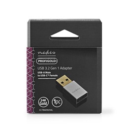 Nedis USB 3.2 Gen 1 USB-A adapter (USB-A dugó / USB-C aljzat, 5 Gbit/s, kerek, nikkelezett, ezüst)