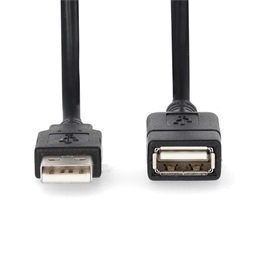 Nedis USB hosszabbító/toldó kábel (USB-A dugó / USB-A hüvely, USB 2.0, 480 Mbps, 3 m)