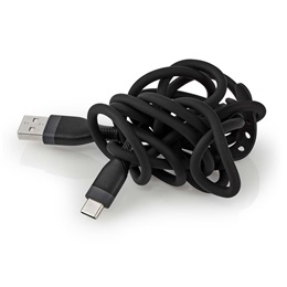 Nedis USB kábel (A dugó / C dugó, USB 2.0, 15W, 1,5 m, fekete)