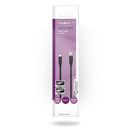 Nedis USB kábel (USB-C dugó / USB-B dugó, 480 Mbps, 2 m, fekete)