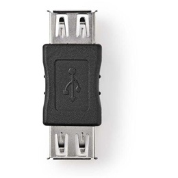 Nedis USB toldó (USB-A aljzat / USB-A aljzat, USB 2.0, 480 Mbps, fekete)