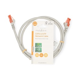 Nedis UTP CAT6 patch kábel (RJ45 dugó / RJ45 dugó, 1 m, U/UTP, szürke)