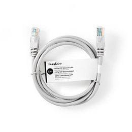 Nedis UTP Cat5e patch kábel (RJ45 dugasz / RJ45 dugasz, 7,5 m, 1 Gbps, U/UTP, CCA, szürke)