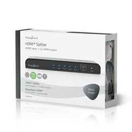 Nedis VSPL3474AT HDMI elosztó (1x HDMI bemenet, 4x HDMI kimenet, 4K@60Hz, 18 Gbps, antracit)