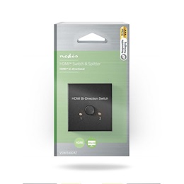 Nedis VSWI3482AT HDMI kapcsoló (2x HDMI bemenet, 1x HDMI kimenet, 4K@60Hz, 6 Gbps, antracit)