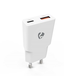 Nedis WCHA20WT gyorstöltő (USB-A, USB-C, GaN, PD3.0, 20W, fehér)