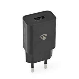 Nedis WCHAU242ABK USB töltő (1x USB-A, 5 V, 2,4 A, 12 W, gyorstöltés, fekete)
