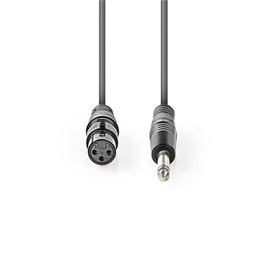 Nedis asszimetrikus félprofi audio kábel (6,35 mm mono jack dugó / 3p XLR aljzat, 5 m)