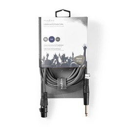 Nedis asszimetrikus félprofi audio kábel (6,35 mm mono jack dugó / 3p XLR aljzat, 5 m)