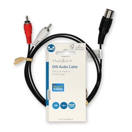 Nedis audio kábel (5p DIN dugó - 2 x RCA dugó, 1 m)