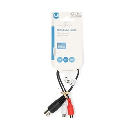 Nedis audio kábel (5p DIN dugó, 2 x RCA aljzat, 20 cm, árnyékolt)