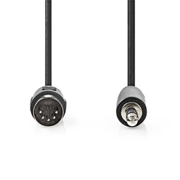 Nedis audio kábel (DIN 5 tűs dugó / 3,5 mm sztereó jack dugó, 1 m, fekete)