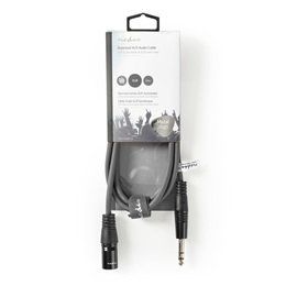 Nedis balanced/szimmetrikus félprofi audio kábel (6,35 mm jack - XLR 3 tűs, 1,5 m, sötétszürke)