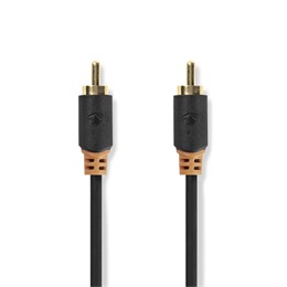 Nedis digitális koax kábel (2 x aranyozott RCA, 2 m, árnyékolt, 5.1/7.1)