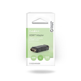 Nedis mini HDMI - HDMI adapter (mini HDMI dugó / HDMI aljzat, egyenes, aranyozott, fekete)
