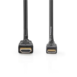 Nedis mini HDMI - HDMI kábel (mini HDMI / HDMI, 1,5 m, 4K@30Hz, 10,2 Gbps, fekete)