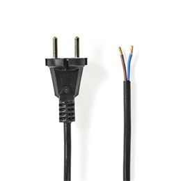 Nedis porszívó tápkábel (CEE 7/17, H05VV-F 2x0,75, 10 m, max. 2,5 A, 250 V, fekete)