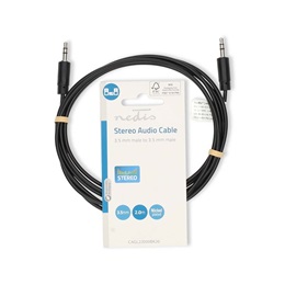 Nedis sztereó 3,5 mm audio kábel (3,5 mm jack dugó / 3,5 mm jack dugó, 2 m, fekete)