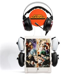 Numskull PS5/Xbox Series játéktartó állvány (My Hero Academia, szekrényes, 10 játék/film hely, 4 kontroller akasztó, fej