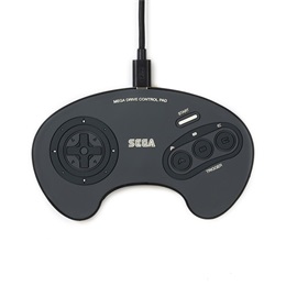 Numskull SEGA Mega Drive kontroller alakú vezeték nélküli töltő (10W, Qi, túláram/túlmelegedés védelem)