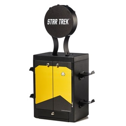 Numskull Star Trek játéktartó állvány (PS4/PS5/Xbox, 10 játékhely, 4 kontroller akasztó, fejhallgató tartó, sárga)