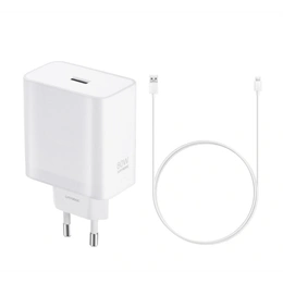 Oppo SuperVOOC hálózati töltő USB aljzat (80W, gyorstöltő, Type-C kábel, fehér)